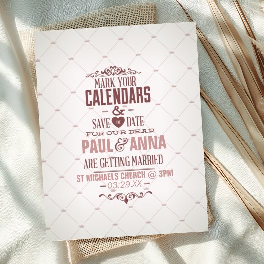 Mark Your Kalender Save the Date Wedding Einladung