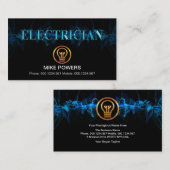 markante blaue Blitze Metallic Blue Electrician Visitenkarte (Vorne/Hinten)