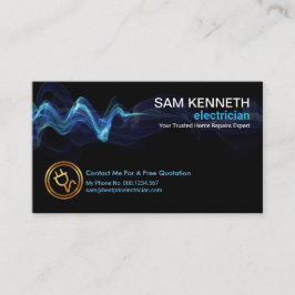 markante blaue Blitze Zuhause repariert Elektriker Visitenkarte