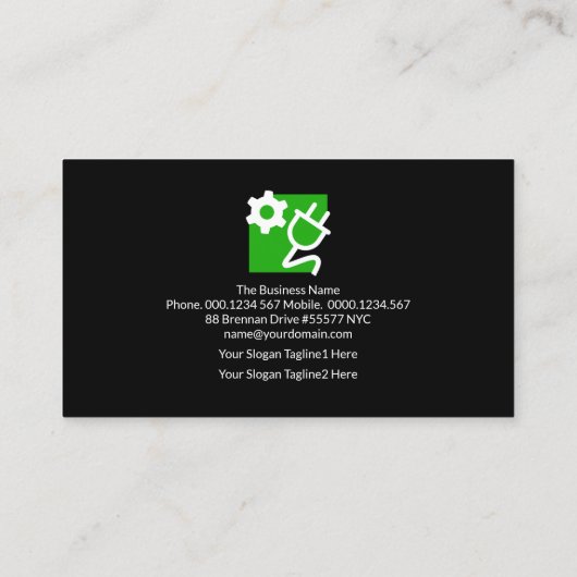 markanter Öko-Blitzgerät Visitenkarte (Rückseite)