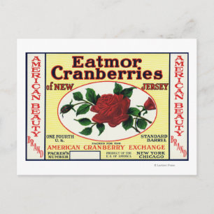 Marke American Beauty Eatmor Cranberries Postkarte