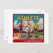 Marke Athlete Citrus Crate Label Postkarte (Vorne/Hinten)