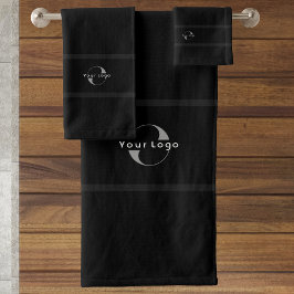 Marke Black Elegant Business Logo Hotel Badhandtuch Set