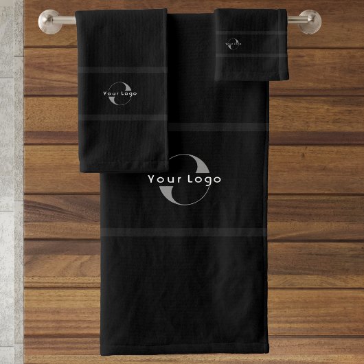 Marke Black Elegant Business Logo Hotel Badhandtuch Set