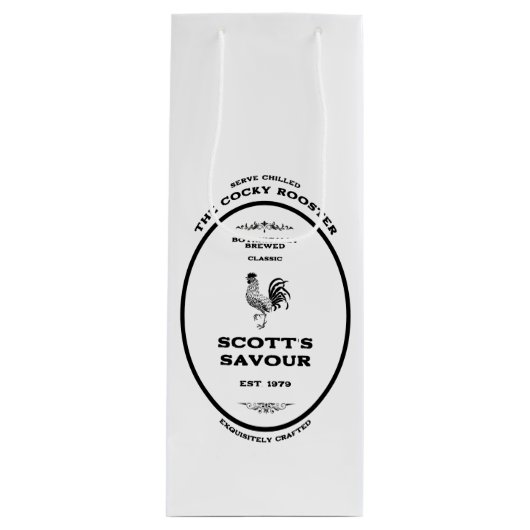 Marke, der steinige Hahn, individuell anpassbar Geschenktüte Für Weinflaschen (Vorderseite)