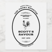 Marke, der steinige Hahn, individuell anpassbar Weinetikett (Einzelnes Label)