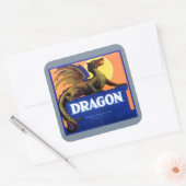 Marke Dragon Fruchtkorb Quadratischer Aufkleber (Umschlag)