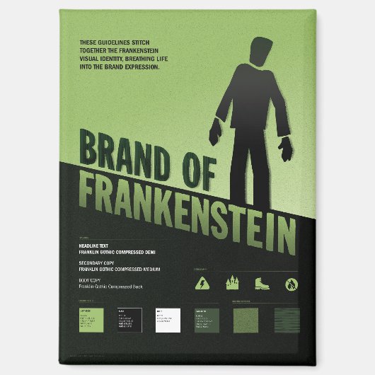 Marke Frankenstein - Vintages Filmplakat Magnet (Vorderseite)