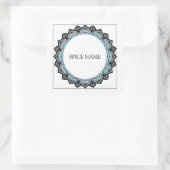 Marke "Gewürzname dekorativ" Quadratischer Aufkleber (Tasche)