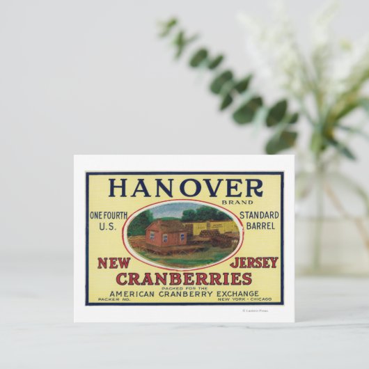 Marke Hannover Cranberry Label Postkarte (Stehend Vorderseite)