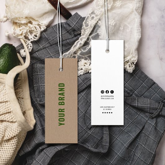 Marke "ökologisch Kraft" Kleiderhang-Tag