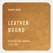 Marke & Scent Brown Wildlederleder-Etikett Quadratischer Aufkleber (Vorderseite)