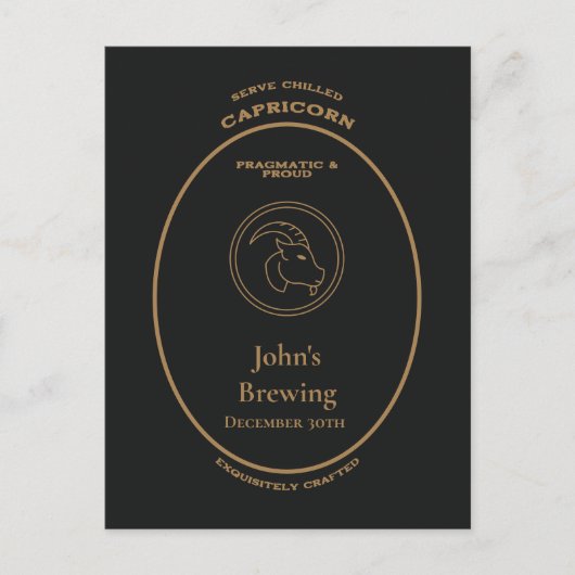 Marke, Sternzeichen, Steinbock, anpassbar Postkarte (Vorderseite)