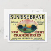 Marke Sunrise Cranberry Label Postkarte (Vorne/Hinten)