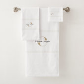 Marke White Elegant Business Logo Hotel Badhandtuch Set (Insitu)