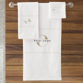 Marke White Elegant Business Logo Hotel Badhandtuch Set