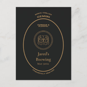 Marke, Zodiac-Zeichen, Gemini anpassbar Postkarte