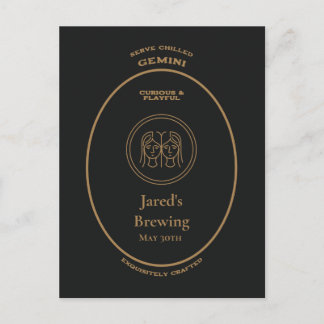 Marke, Zodiac-Zeichen, Gemini anpassbar Postkarte