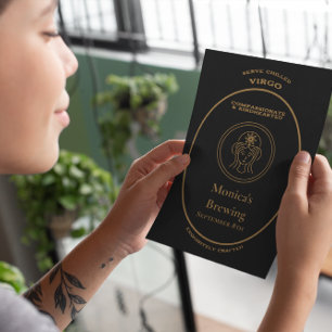 Marke, Zodiac-Zeichen, Jungfrau anpassbar Postkarte