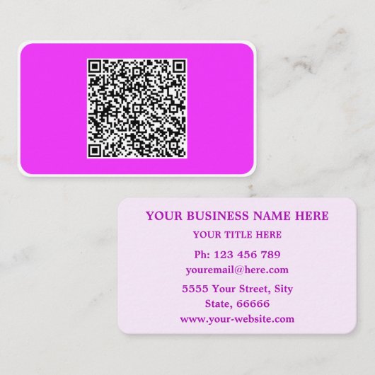 Marken-Design-Beispiel für QR-Code-Geschäftskarten Visitenkarte (Vorne/Hinten)
