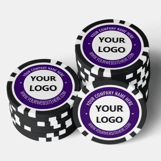 Marken-Geschäft-Logo-Text Poker Chips Vorlage (Stapel)