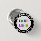 Marken-Geschäftslogo Werbe-Button Beispiel Button (Vorne & Hinten)