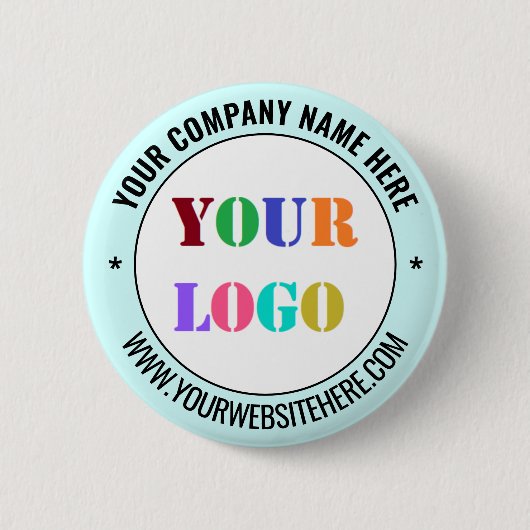 Marken-Geschäftslogo Werbe-Button Beispiel Button (Vorderseite)