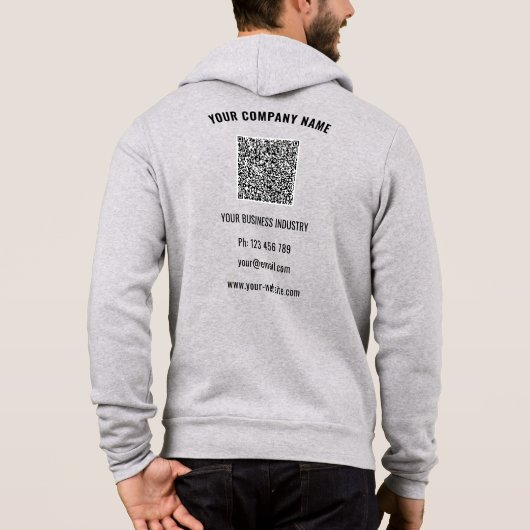 Marken-Logo-Text-QR-Code-Business-Hoodie-Vorlage Hoodie (Rückseite)