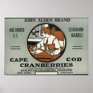 Marken-Moosbeeraufkleber Cape Cods John Alden Poster