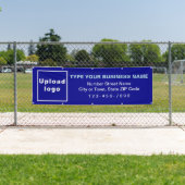 Markenbezeichnung auf Blue Long Banner (Insitu)