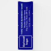 Markenbezeichnung auf Blue Long Banner (Vertikal)