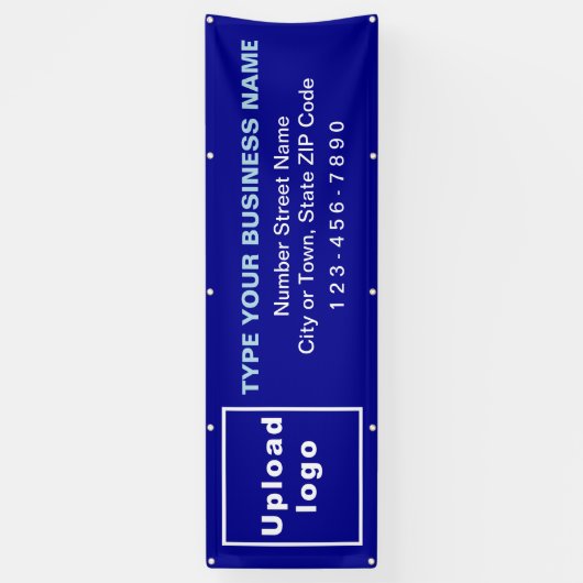 Markenbezeichnung auf Blue Long Banner (Vertikal)