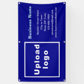 Markenbezeichnung auf Blue Rectangle Banner (Vertikal)