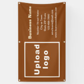 Markenbezeichnung auf braunem Banner (Vertikal)