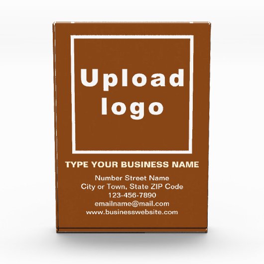 Markenbezeichnung auf braunem Portrait Rectangle Fotoblock (Vorderseite)