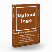 Markenbezeichnung auf braunem Portrait Rectangle Fotoblock (Links)