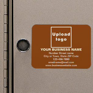 Markenbezeichnung auf braunem Rechteck, flexibles  Magnet