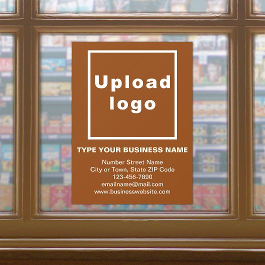 Markenbezeichnung auf Braunglasklammer Fensteraufkleber