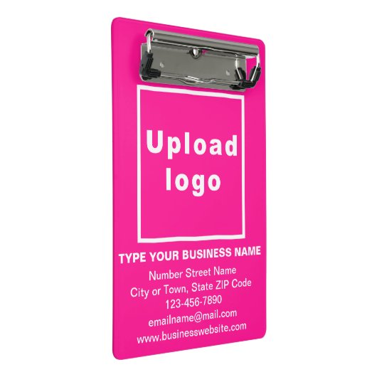 Markenbezeichnung auf der rosa Mini-Zwischenablage Mini Klemmbrett (Schrägansicht)