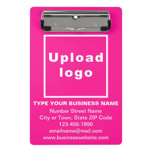 Markenbezeichnung auf der rosa Mini-Zwischenablage Mini Klemmbrett (Vorderseite)