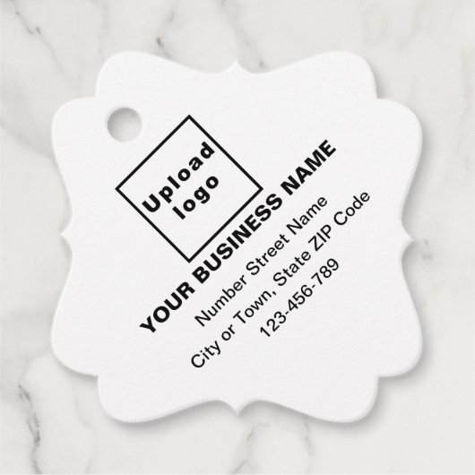 Markenbezeichnung auf der "White Extravagant Squar Geschenkanhänger (Vorderseite)