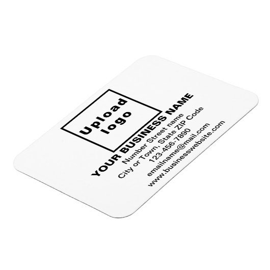 Markenbezeichnung auf flexibler weißer Rechteck Magnet (Linke Seite)