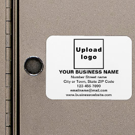 Markenbezeichnung auf flexibler weißer Rechteck Magnet