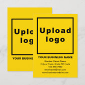 Markenbezeichnung auf gelber Flachkarte (Vorne/Hinten)