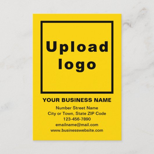 Markenbezeichnung auf gelber Flachkarte (Vorderseite)