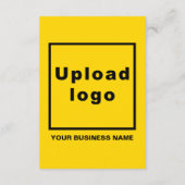 Markenbezeichnung auf gelber Flachkarte (Rückseite)