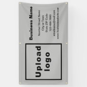 Markenbezeichnung auf grauem Banner (Vertikal)