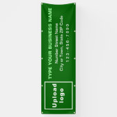 Markenbezeichnung auf grünem Long Banner (Vertikal)