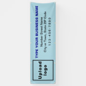 Markenbezeichnung auf hellblauer Banner (Vertikal)