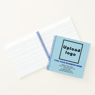 Markenbezeichnung auf Light Blue Square Spiral Notizblock